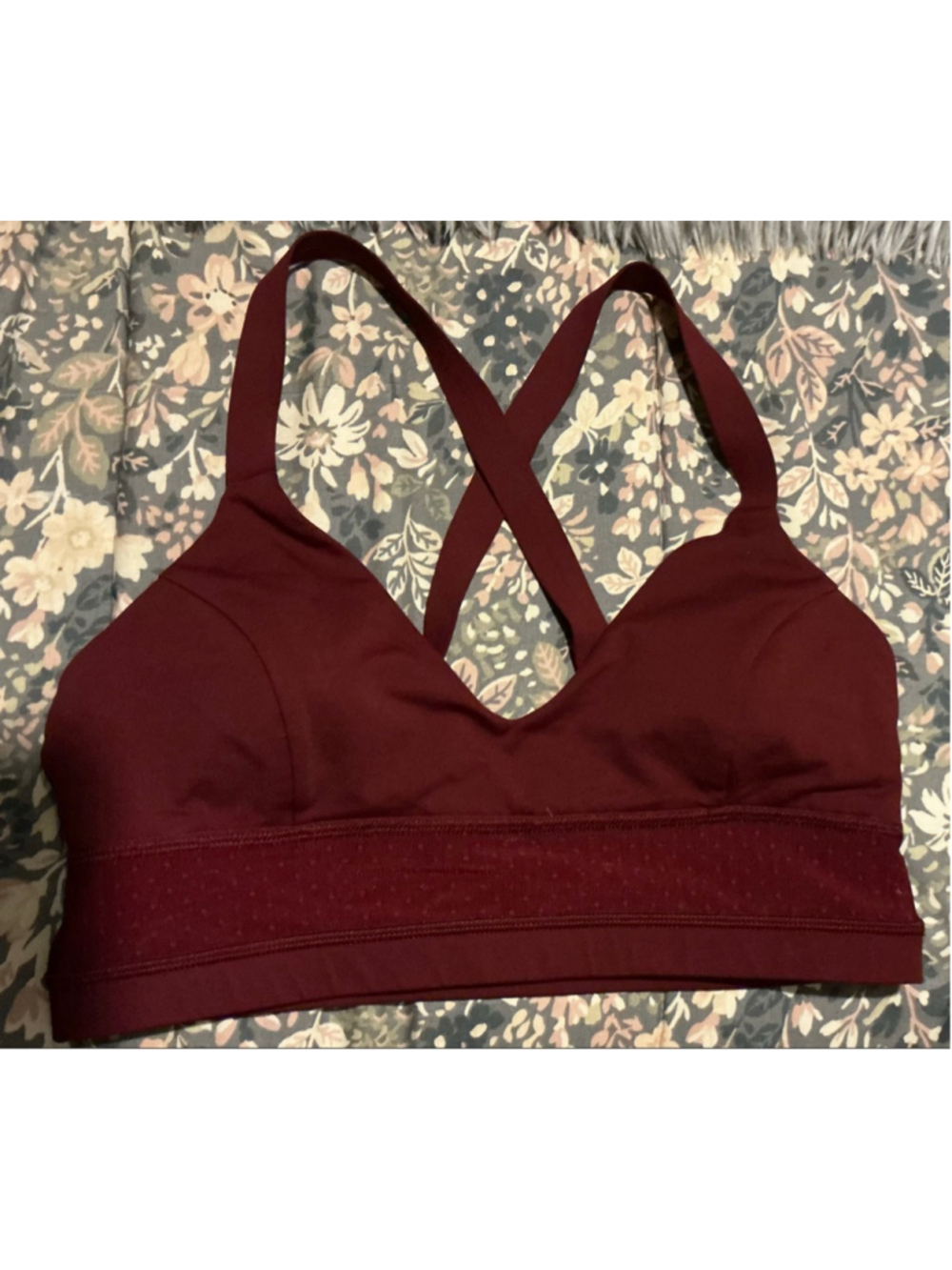 Women's Lululemon Red Sports Bra with Criss-Cross Back, Size 8

8